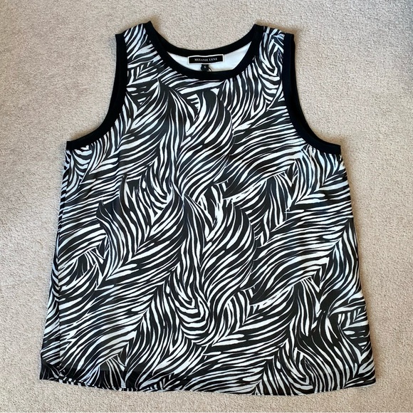 NWT Womens Melanie Lyne Tops | Zebra Print Sleeveless Blouse Black Size 6 - Picture 6 of 10